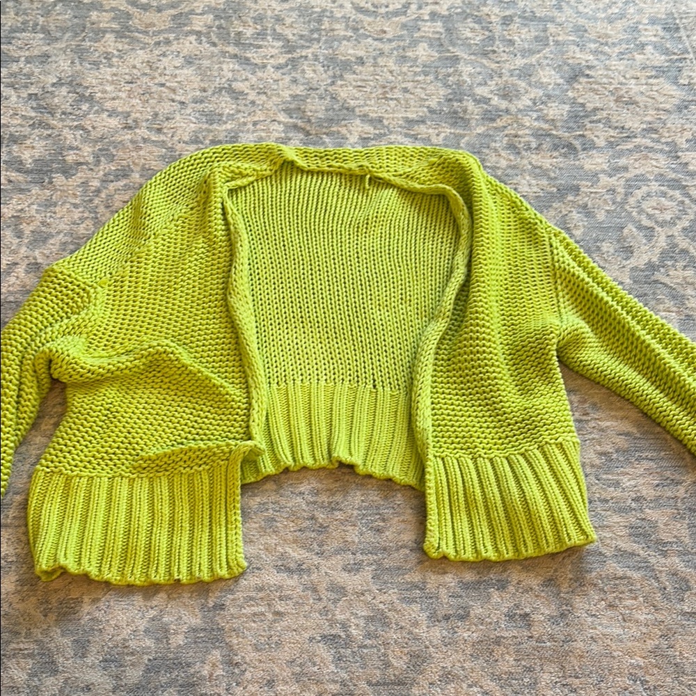 Aerie Green Chunky Knit Cardigan